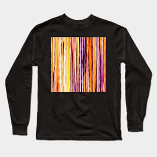 orange yellow purple abstract striped pattern Long Sleeve T-Shirt